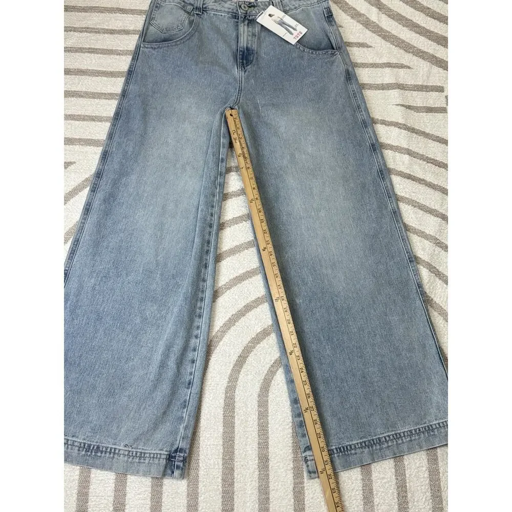 NWT Y2K Oversized High Waist Wide Leg Baggy Jeans Women Size 15 34W X 32L